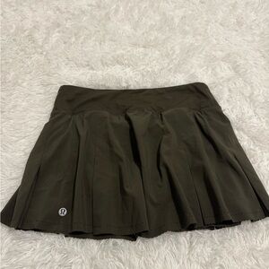 lululemon athletica Olive Green Pleated Skater Skirt